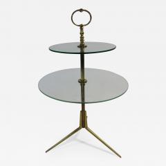 Pietro Chiesa Midcentury Glass and Brass Tripod Table attributed to Pietro Chiesa - 423781