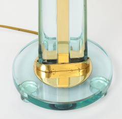 Pietro Chiesa Pair of Clear Glass and Brass Table Lamps by Pietro Chiesa for Fontana Arte - 4129889