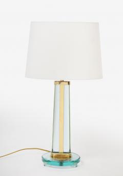 Pietro Chiesa Pair of Clear Glass and Brass Table Lamps by Pietro Chiesa for Fontana Arte - 4129892