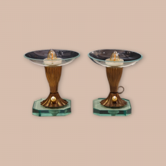 Pietro Chiesa Pair of Glass Brass Petite Table Lamps att Pietro Chiesa Italy 1940s - 3482753