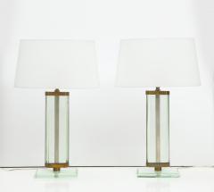 Pietro Chiesa Pietro Chiesa Pair of Fontana Arte Glass Brass Lamps Italy 1939 - 2736737