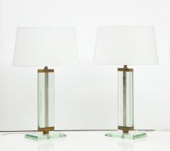 Pietro Chiesa Pietro Chiesa Pair of Fontana Arte Glass Brass Lamps Italy 1939 - 2736739