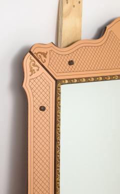 Pietro Chiesa Pietro Chiesa for Fontana Arte Etched Rose Gold Glass Wall Mirror circa 1930 - 4430423