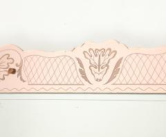 Pietro Chiesa Rare Rectangular Pink Rose Etched Glass Mirror by Pietro Chiesa - 4803935