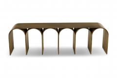 Pietro Franceshini Italian Contemporary Steel Gold Arch Bench - 4605783