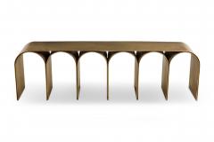Pietro Franceshini Italian Contemporary Steel Gold Arch Bench - 4605786