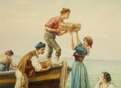 Pietro Gabrini An Extremely Fine Hand Painted Watercolor - 2137360