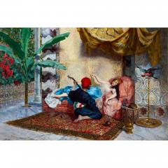 Pietro Gabrini Large antique Italian figurative Orientalist oil painting by Pietro Gabrini - 4330195