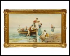 Pietro Gabrini Pietro Gabrini Italian 1856 1926 An Extremely Fine Hand Painted Watercolor - 3880363