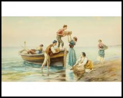 Pietro Gabrini Pietro Gabrini Italian 1856 1926 An Extremely Fine Hand Painted Watercolor - 3880396