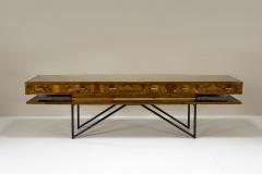 Pietro Lingeri Pietro Lingeri Geometric Showcase in Walnut Brass Metal and Glass Italy 1939 - 3910862