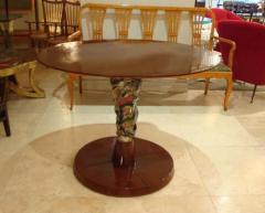 Pietro Melandri Center Table in Mahogany with Ceramic Work by Pietro Melandri - 242100