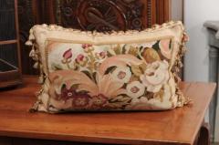Pillow Made from a 19th Century French Tapestry with Floral D cor and Tassels - 3461573