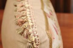 Pillow Made from a 19th Century French Tapestry with Floral D cor and Tassels - 3461727