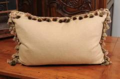 Pillow Made from a 19th Century French Tapestry with Floral D cor and Tassels - 3461729