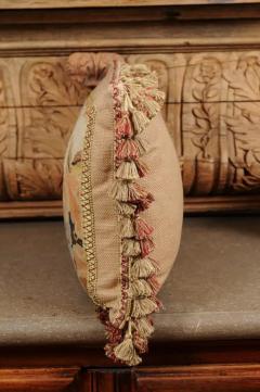 Pillow Made from a 19th Century French Tapestry with Floral D cor and Tassels - 3472504