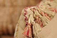 Pillow Made from a 19th Century French Tapestry with Floral D cor and Tassels - 3472548