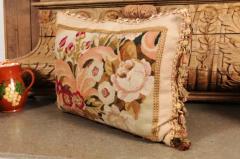 Pillow Made from a 19th Century French Tapestry with Floral D cor and Tassels - 3472544