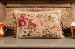 Pillow Made from a 19th Century French Tapestry with Floral Decor and Tassels - 3461689