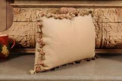 Pillow Made from a 19th Century French Tapestry with Floral Decor and Tassels - 3461831