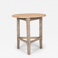 Pine Cricket Table with Gray Painted Base - 4403832