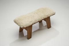 Pinewood Bench with Upholstered Seat by Krogen s Norway 1960s - 3849103