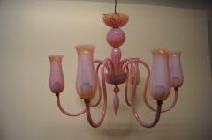 Pink 1950s Murano Glass Chandelier - 1840975