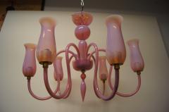 Pink 1950s Murano Glass Chandelier - 1840977