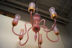 Pink 1950s Murano Glass Chandelier - 1840980