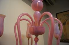 Pink 1950s Murano Glass Chandelier - 1840981