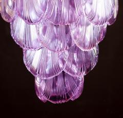 Pink Amethyst color Shell Murano Glass Huge Chandelier 1980 - 3834068