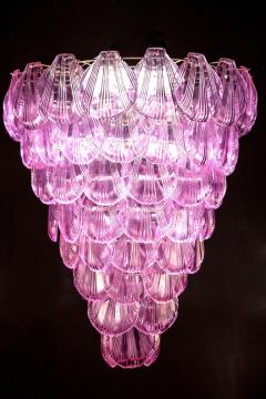 Pink Amethyst color Shell Murano Glass Huge Chandelier 1980 - 3834069