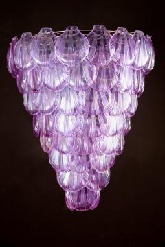 Pink Amethyst color Shell Murano Glass Huge Chandelier 1980 - 3834073