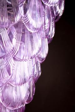 Pink Amethyst color Shell Murano Glass Huge Chandelier 1980 - 3834074