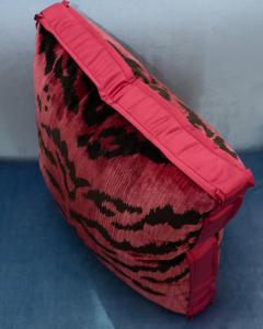 Pink Bevilacqua Tiger Silk Velvet and Satin Pillow by Studio Maison Nurita - 2854445