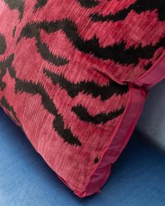 Pink Bevilacqua Tiger Silk Velvet and Satin Pillow by Studio Maison Nurita - 2854446