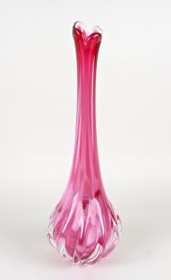 Pink Long Neck Murano Glass Vase 20th Century Italy circa 1970 - 3539938