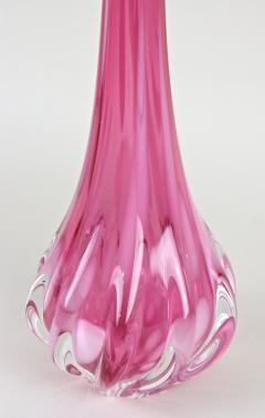 Pink Long Neck Murano Glass Vase 20th Century Italy circa 1970 - 3539942