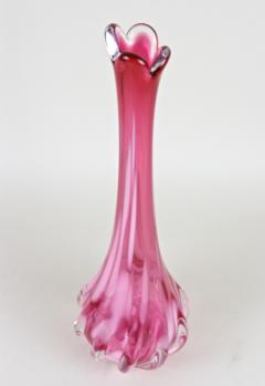 Pink Long Neck Murano Glass Vase 20th Century Italy circa 1970 - 3539946