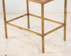 Pink Marble and Brass Side Table France 1970s - 3915742