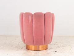 Pink Mohair and Leather Swivel Chair Sketch Restaurant London 2014 - 3915590