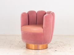 Pink Mohair and Leather Swivel Chair Sketch Restaurant London 2014 - 3915591