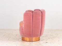 Pink Mohair and Leather Swivel Chair Sketch Restaurant London 2014 - 3915592