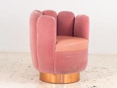 Pink Mohair and Leather Swivel Chair Sketch Restaurant London 2014 - 3915596