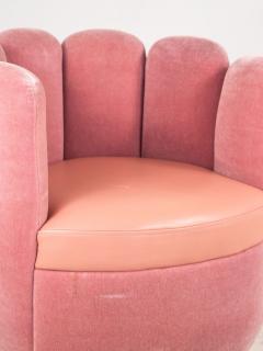 Pink Mohair and Leather Swivel Chair Sketch Restaurant London 2014 - 3915602