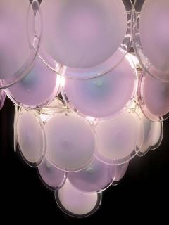 Pink Murano Glass Disc Chandelier Italy 1970s - 1701812