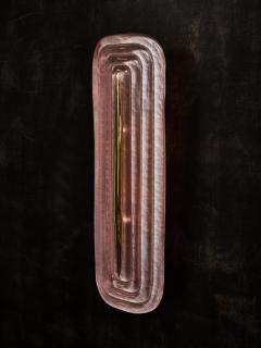 Pink Murano with Brass Accents Wall Sconces - 4693116