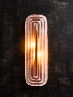 Pink Murano with Brass Accents Wall Sconces - 4693124