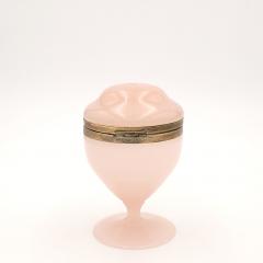 Pink Opaline Glass Covered Box France circa 1920 - 3955221