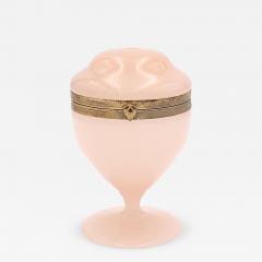 Pink Opaline Glass Covered Box France circa 1920 - 3955679